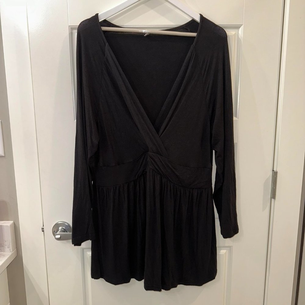 Shein Black Peplum Top or Dress with Cinched Chest